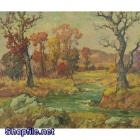 Tranh sơn dầu cây cối nỡ hoa